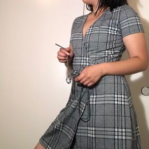 Zara Plaid Wrap Dress